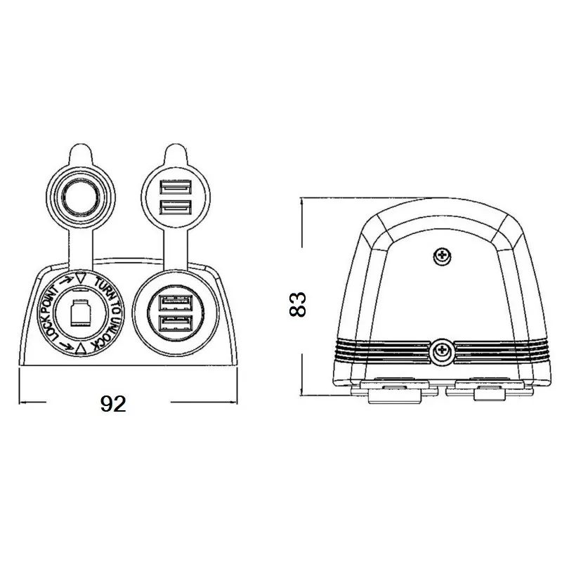 EM Prise 2x2 USB En Saillie 4 EM Prise 2x2 USB En Saillie – Image 2