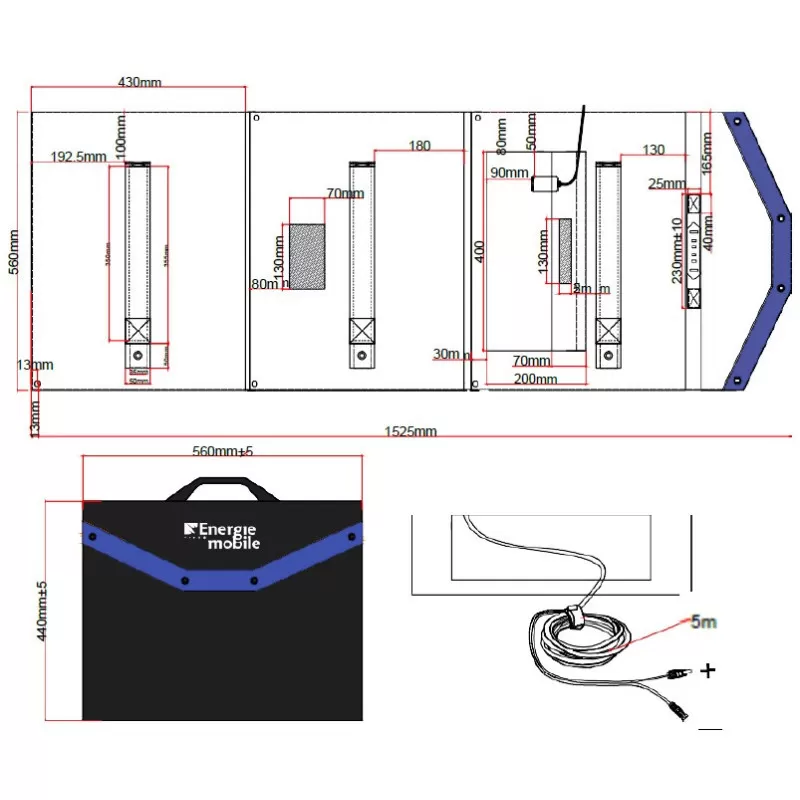 EM Kit Solaire Pliant HPP-140W - Régulateur MPPT 6 EM Kit Solaire Pliant HPP-140W - Régulateur MPPT – Image 4