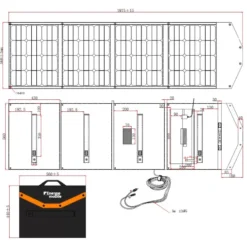 EM Panneau Solaire Pliable HPP-200 -Camping Équipements Magasin em panneau solaire pliable hpp 200 3