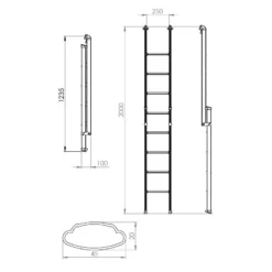 LIPPERT Echelle Titta Strong 200 Cm -Camping Équipements Magasin lippert echelle titta strong 200 cm 1